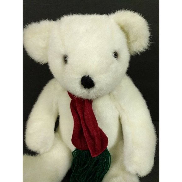 Kuddle me toys Christmas Scarf Polar Bear stuffed animal plushie 9" Decor Figure - Picture 2 of 12
